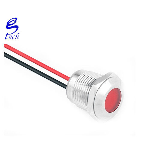 16mm Flat Head Monochrome Glue Filling With Wire Led Illuminated Signal ...