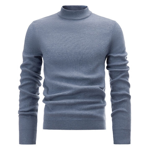 Herren Strickpullover mit halbem Rollkragen in Unifarben für Herbst und Winter im Großhandel - Vielseitiger Herrenpullover
