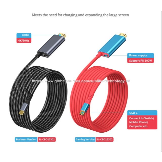 Pabrik OEM ODM, Kabel USB C Sunlike Baru, Pengisian Cepat PD 100W, untuk transfer audio dan video, Hitam, warna perak untuk pilihan