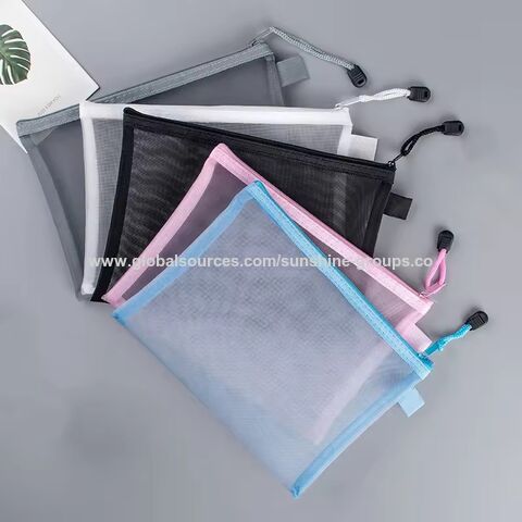 Carpeta A4 sencilla para archivos y exámenes, de alta calidad, transparente, con cremallera, para documentos, lápices, exámenes e información, con opción de impresión de logo para empresas.