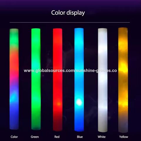 Bâton lumineux LED fluorescent en mousse de 40 cm, flash à trois niveaux, bâton lumineux coloré, bâton d'encouragement pour concert