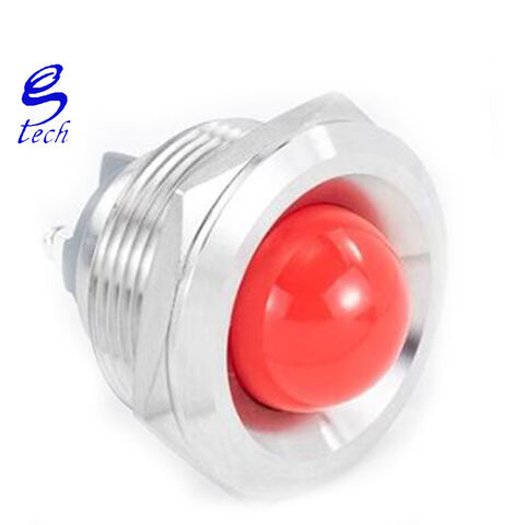 Indicador luminoso LED de metal de 30 mm durável e à prova d'água com cabeça esférica, parafuso monocromático e emissão de energia for sale at factory direct price