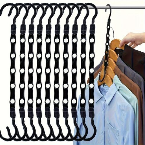 علاقات ملابس بلاستيكية فاخرة وعالية الجودة، عرض ترويجي، 10 قطع، منظم خزانة مبتكر وموفر للمساحة for sale at factory direct price