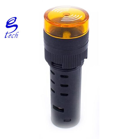AD16-22SM 16mm modelo padrão amarelo AC/DC alarme sonoro e luminoso LED com buzzer intermitente for sale at factory direct price