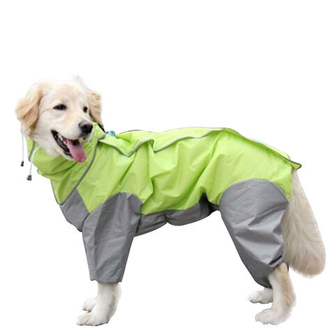 Neuer Hunde-Regenmantel für mittelgroße und große Hunde, Druckgummi, vierbeinig, mit Kapuze - Regenponcho für Haustiere