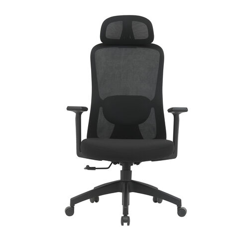 Chaise de bureau ergonomique Workwell G8003, design moderne en maille noire avec appui-tête, modèle 2024