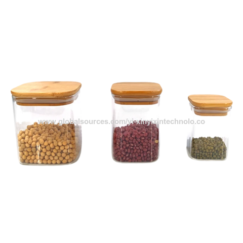 Großhandel Heißer Verkauf Kundenspezifische Kunststoff Gewürz Aufbewahrungsflasche mit Bambusdeckel Kunststoff Küchenflasche for sale at factory direct price