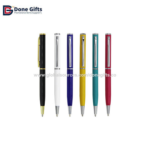 Bolígrafos de metal de lujo, plumas de bola promocionales, bolígrafos metálicos delgados personalizados con logo impreso, gran venta y precio económico. for sale at factory direct price