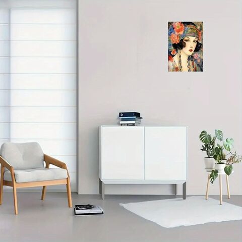 Werbeaktion: Rahmenloser, wasserfester Kunstdruck auf Leinwand mit floralem Muster für Zuhause und Büro - Wanddekoration for sale at factory direct price