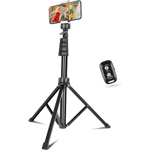 Trípode para Teléfono y Palo Selfie, Soporte Trípode Extensible para Teléfono Móvil con Control Remoto Inalámbrico y Soporte para Teléfono, Compatible con iPhone