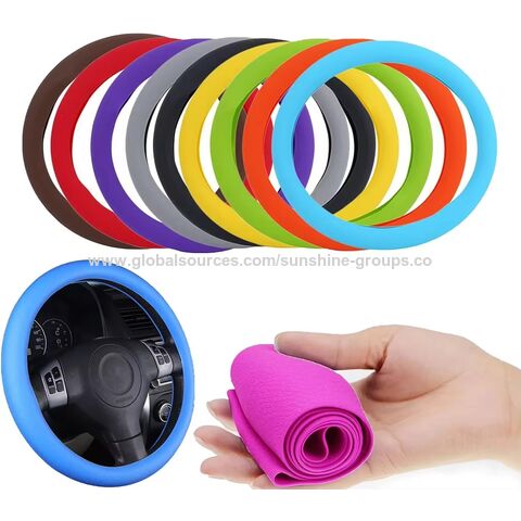 Protector de Volante de Silicona Antideslizante para Coche, Funda Protectora Universal de Fácil Montaje for sale at factory direct price