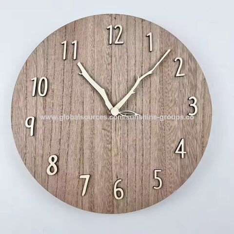 Reloj de pared creativo para sala de estar, diseño elegante para el hogar, silencioso, de madera, moderno, minimalista