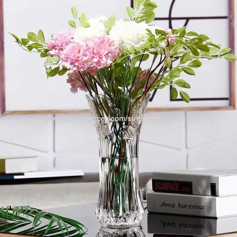 Nordischer minimalistischer Tafelaufsatz für Wohnzimmer, Blumengesteck-Ornamente, luxuriöse transparente Blumenglasvase