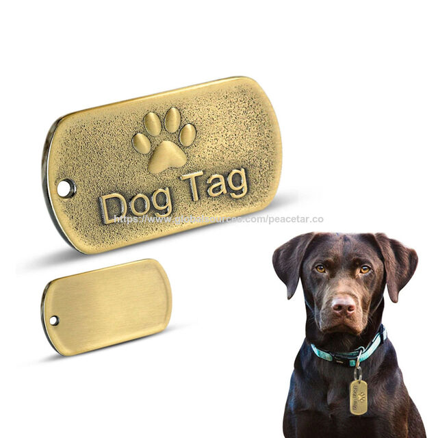 Vintage Hunde-Erkennungsmarke aus Zinklegierung. Personalisierte, gravierte Hundehalsband-Zubehör.