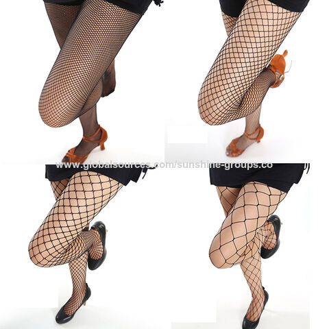 Lady Stockings High Elastic Fishnet Stockings Black Hollow Sexy Black