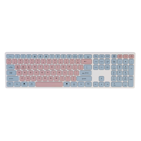 Teclado alámbrico inalámbrico silencioso para ordenador de escritorio, portátil, oficina, juegos, universal para chicas