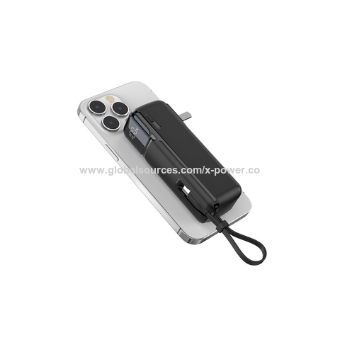 Power Bank With Built-in Cable And Wall Plug,5000mah Portable Charger ...