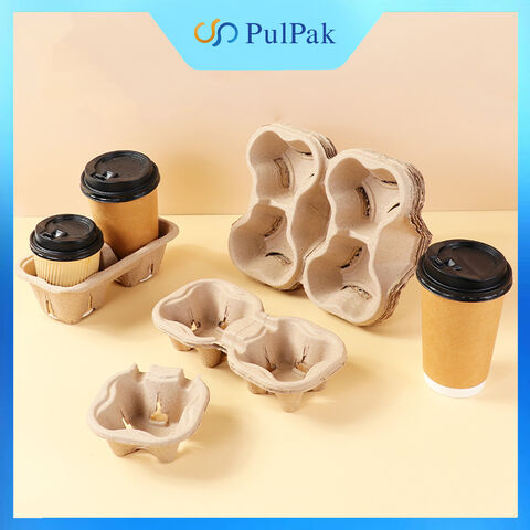 Dudukan cangkir pulp kertas sekali pakai, tempat cangkir kopi takeaway, grosir tempat cangkir sekali pakai untuk cangkir kopi
