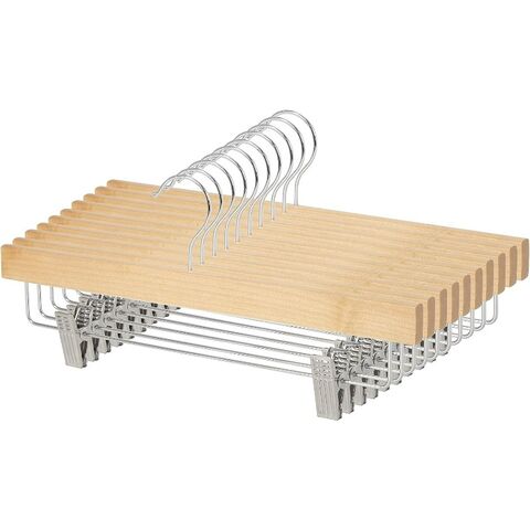 Perchas de Madera al por Mayor Directo de Fábrica, Paquete de 5 Unidades, para Almacenamiento de Ropa y Pantalones en el Hogar, en Oferta Promocional