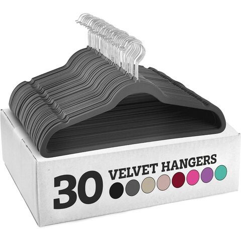 Werksverkauf Aktionsangebot 30er-Pack Rutschfeste, robuste Samt Kleiderbügel für den Haushalt for sale at factory direct price