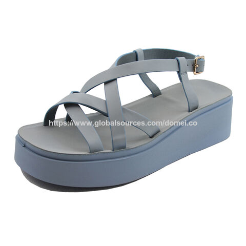 Neue blaue Damen Sandalen Sommer 2024 PU Mode Sandale - Damen Plateausandalen Großhandel