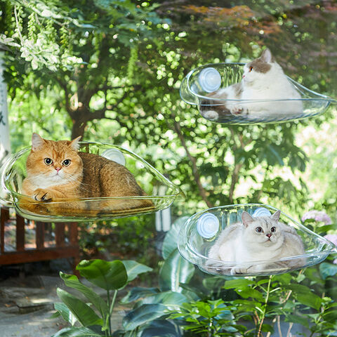 Hamaca transparente para gatos al por mayor, cama refrescante de verano, casa colgante para mascotas, suministro para gatos for sale at factory direct price