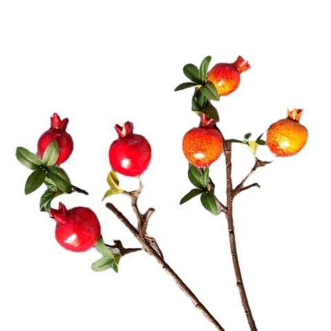 Branches de baies de grenade artificielles pour décoration intérieure de Thanksgiving en gros, lot de 2 for sale at factory direct price