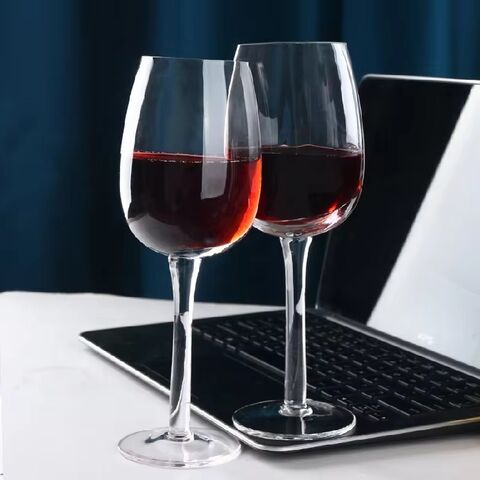 Gobelet de Verre à Vin Rouge à Longue Tige, Design de Luxe en Cristal Personnalisé pour Mariages, Sans Plomb