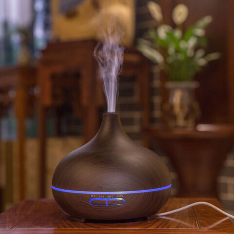Difusor de Aceites Esenciales 500ml Aromaterapia Purificador Aceite Esencial Madera Aromática 7 Colores LED Humidificador de Aire for sale at factory direct price