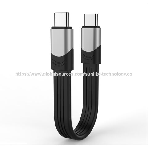 OEM ODM factory, Sunlike USB4.0 Gen3 cable, PD 100W, 20V 5A, 40Gbps, for USB C devices fast charge, Short-length flat cable for sale at factory direct price