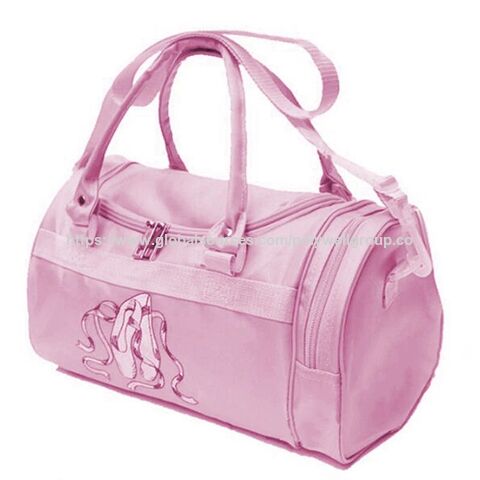 Bolsa de Danza para Niñas al por Mayor, Bolsa de Ballet, Bolsa de Lona Rosa con Encaje for sale at factory direct price