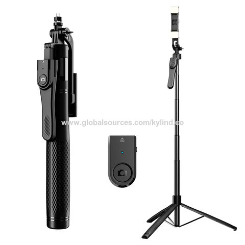 Grosir OEM/ODM Harga Pabrik Tongkat Selfie Tinggi Tripod untuk Livestreaming, Vlogging, Perjalanan, Kompatibel dengan Ponsel iOS & Android