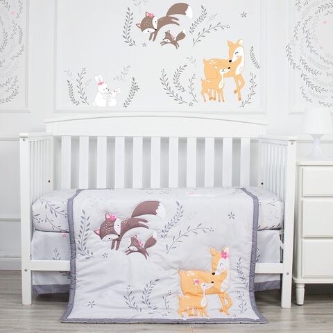 Ensemble de literie pour bébé sur le thème des animaux de dessin animé renard, ensemble de literie pour nouveau-né en 100 % coton, ensemble de literie pour lit de bébé lapin for sale at factory direct price