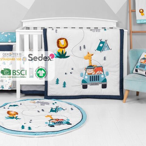 Ensemble de literie pour bébé avec motif d'animaux de dessin animé MU, lit de bébé, allaitement, 100 % coton, nouvel ensemble de literie Bron pour bébé for sale at factory direct price