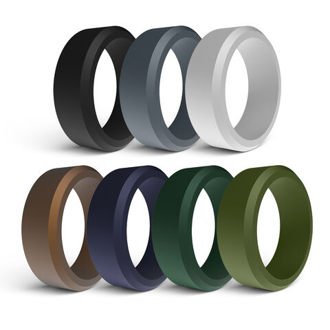 Bijoux de mode Bagues en silicone noires pour hommes Nouvelle conception bague de mariage en silicone personnalisée for sale at factory direct price