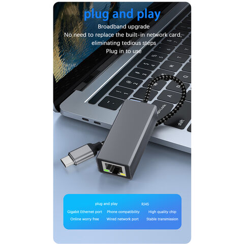 Boyi Custom Logo Type C To LAN Gigabit Ethernet Adapter USB C Wired 1000Mbps USB to RJ45 Adapter Dongle For PC Phone