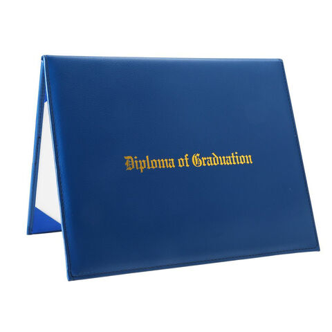 Carpeta Personalizada para Contratos, Portada Negra, Porta Certificados, Carpeta Azul de Cuero para Diplomas