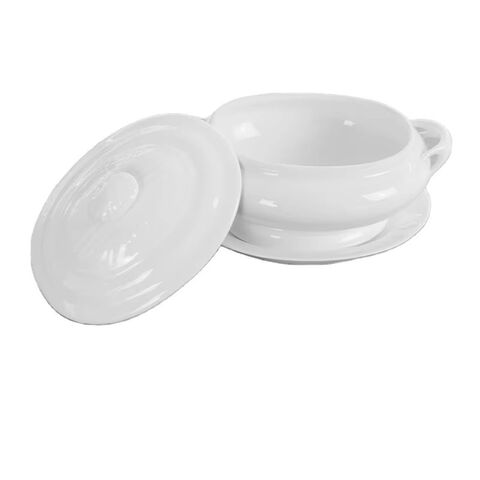 Marmite à Soupe en Porcelaine Céramique pour Restaurant et Usage Domestique, Soupière avec Couvercle et Saucière for sale at factory direct price