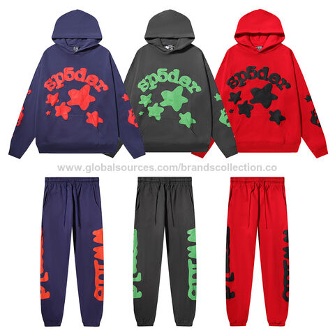 大人気新作 Brand Trendy Sp5der And Men For Tracksuits Pcs 2 Printed Clothing