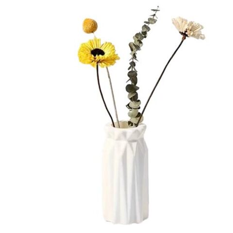 Großhandel 3er-Set Blumenvase Weiß Schlichte Kunststoffvasen Wohnkultur