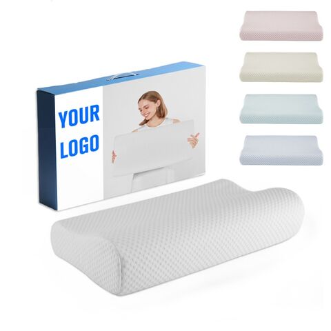 Almohada de Espuma Viscoelástica con LOGO Personalizado y MOQ Bajo, Almohada Ortopédica de Espuma para Cama para el Dolor de Cuello for sale at factory direct price