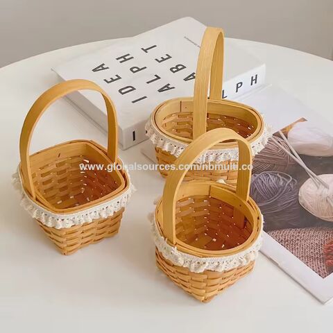 سلة تخزين المكتب سلة الزهور تنسيق الزهور الخيزران تخزين سلة زهور منسوجة يدويا for sale at factory direct price