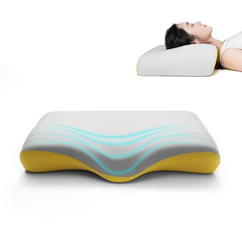 Almohadas de espuma viscoelástica con forma de mariposa MU de gran venta, almohadas cervicales transpirables de rebote lento, almohada de memoria para protección del cuello