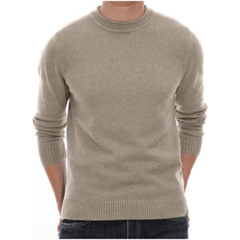 Novo suéter de inverno masculino da moda, confortável e quente, com gola redonda - Suéter de malha masculino por atacado