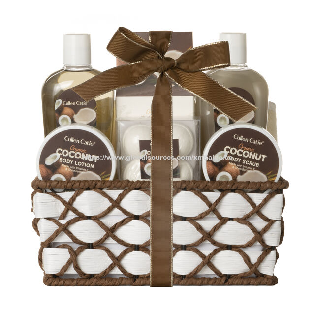 Artículos de tocador de hotel personalizados baratos de alta calidad, cestas de coco, utilizados principalmente para mujeres y el Día de la Madre, OEM y ODM for sale at factory direct price