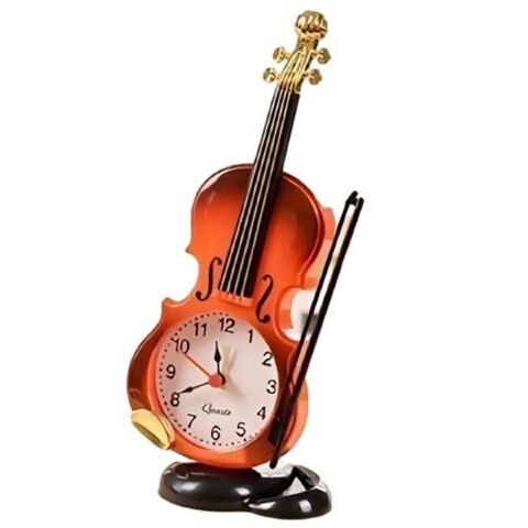 Horloge de Table Violon en Bois Premium de Style Antique Élégant en Gros, Décoration d'Intérieur (1pc) for sale at factory direct price
