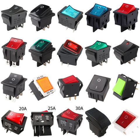 Interruptores basculantes KCD4 iluminados/impermeables de 16A 250V CA al por mayor para el hogar, la oficina, las industrias y la informática