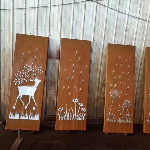 Painéis Decorativos de Aço Corten Cortados a Laser para Paisagismo de Jardins e Decoração Exterior de Casas