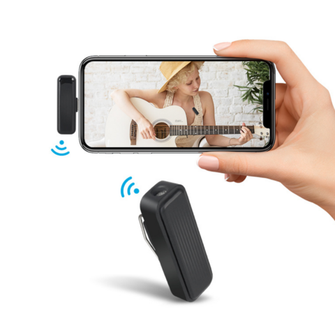Micrófono Lavalier Inalámbrico para Streaming Móvil, Micrófono para Grabación de Video en Exteriores con Cancelación de Ruido