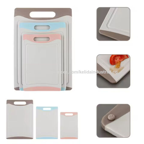 SMIRLY Plastic Cutting Board Set With Holder 3 Pieces, Non-Slip Dishwasher Safe Chopping Boards For Kitchen, Black & White